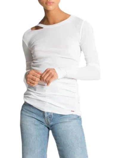 N:philanthropy Gavin Cutout Long-sleeve T-shirt In White