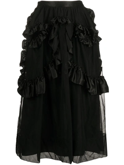 Simone Rocha Black Tulle Skeleton Skirt