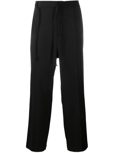 Maison Margiela Tie-waist Wide-leg Trousers In Black