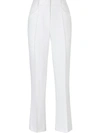 Fendi Pintuck Straight Leg Pants In White