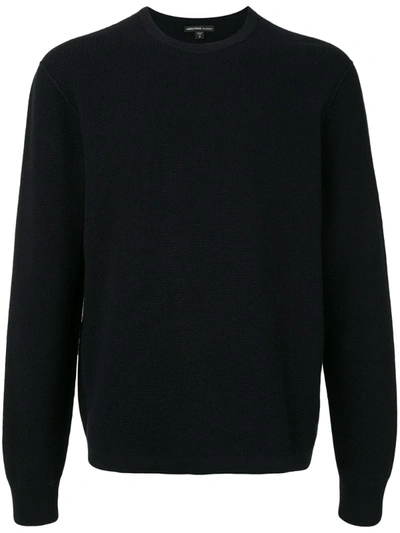 James Perse Long Sleeve Thermal Cashmere Jumper In Black