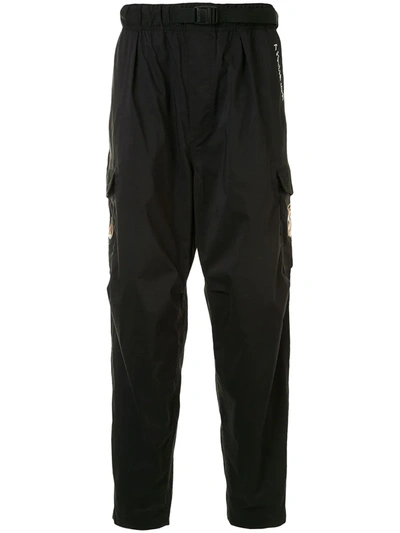 A Bathing Ape Belted Ripstop Trousers In Black