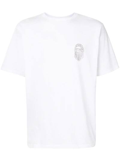 A Bathing Ape Logo Embellished T-shirt In White