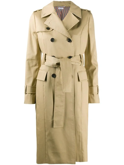 Thom Browne Double-breasted Trench Coat In Khaki