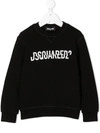 Dsquared2 Kids' Black Sweatshirt With Frontal Logo