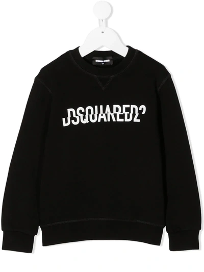 Dsquared2 Kids' Black Sweatshirt With Frontal Logo