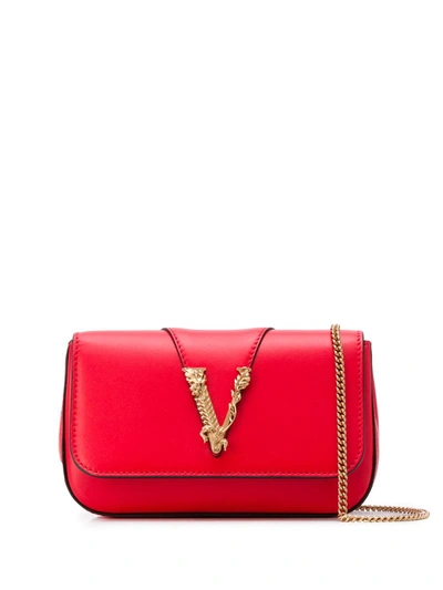 Versace Virtus Crossbody Bag In Red