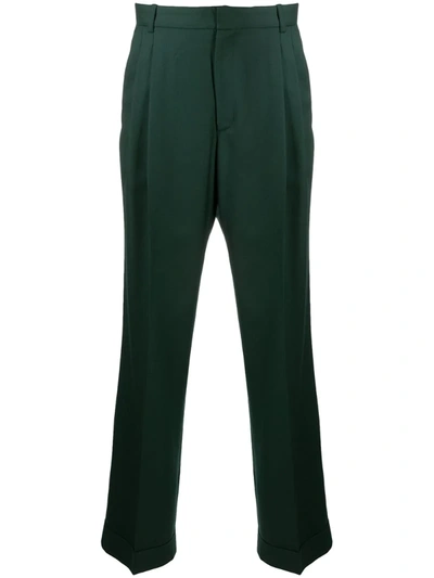 Casablanca Pleated Wide-leg Trousers In Green
