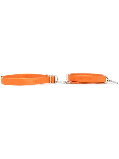 Heron Preston X V.i.p Jacquard Logo Tape Leash And Belt In Orange