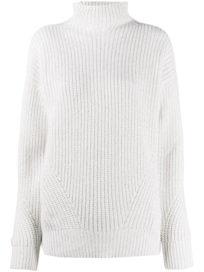 Lorena Antoniazzi Ribbed-knit Roll Neck Jumper In White