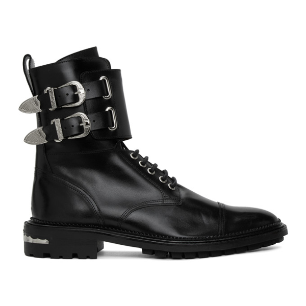 Toga Virilis Double-buckle Strap Ankle Boots In Black | ModeSens