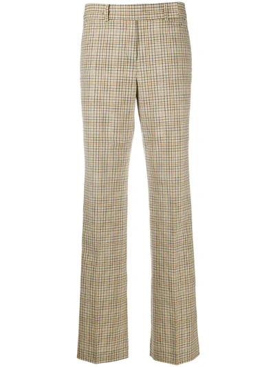 Michael Michael Kors Checked Straight-leg Trousers In Neutrals