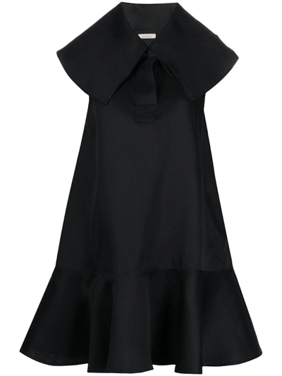 Nina Ricci Oversized Collar Dress In Black