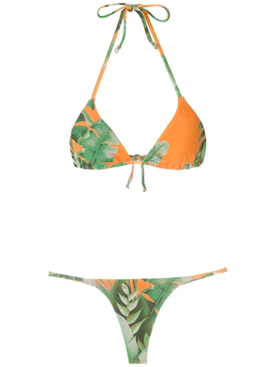 Amir Slama Mata Atlântica Triangle Bikini Set In Orange