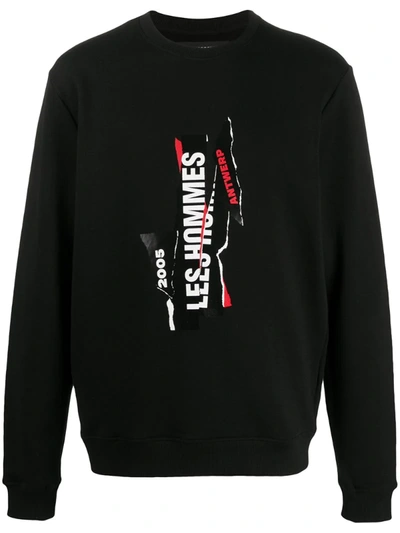 Les Hommes Logo Print Sweatshirt In Black