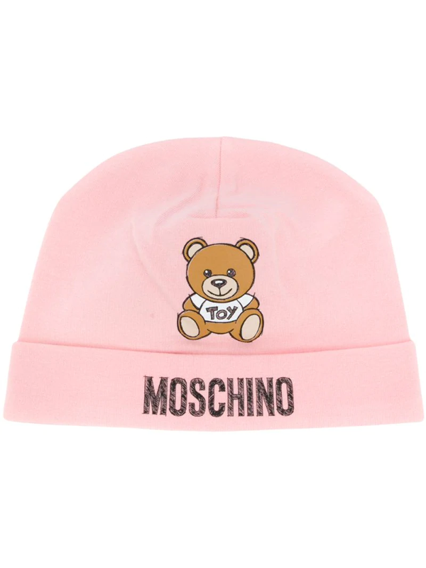Moschino Babies' Teddy Logo-print Beanie In Pink | ModeSens