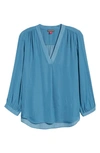 Vince Camuto Rumple Fabric Blouse In Rapture Blue