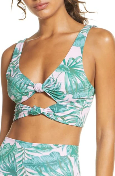 Beach Riot Bowie Pink Palm Bralette