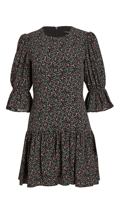 Black Halo Gabby Puff Sleeve Floral Minidress In Spring Oasis