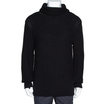 Pre-owned Ann Demeulemeester Black Alpaca Wool Knit Pepito Roll Neck Jumper M