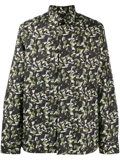 Fendi Bag Bugs Camouflage Print Shirt In Deep Forest