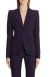 Alexander Mcqueen Leaf Crepe Jacket In Amethyst