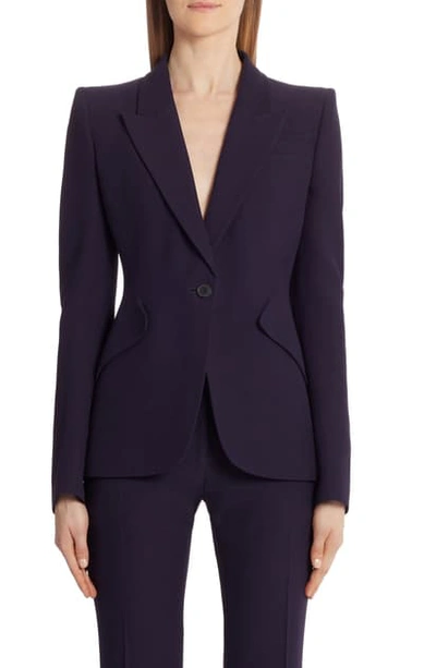 Alexander Mcqueen Leaf Crepe Jacket In Amethyst ModeSens