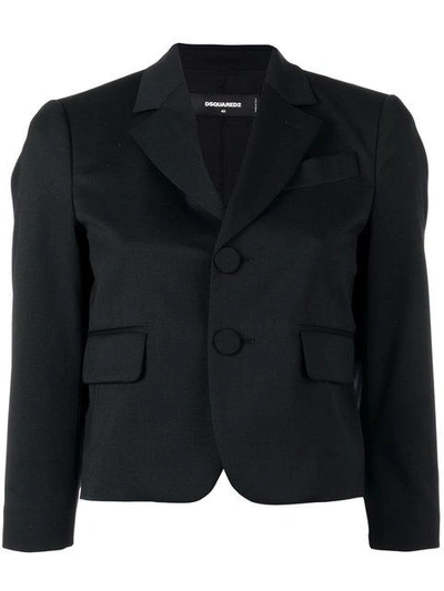 Dsquared2 Cropped Fitted Blazer - Black