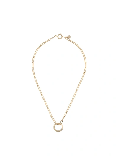 Isabel Marant Cable Chain Circle Charm Necklace In Gold