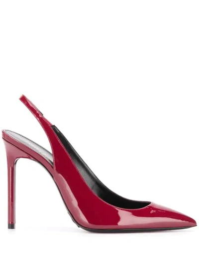 Saint Laurent Anja 105 Slingback Pumps In Red