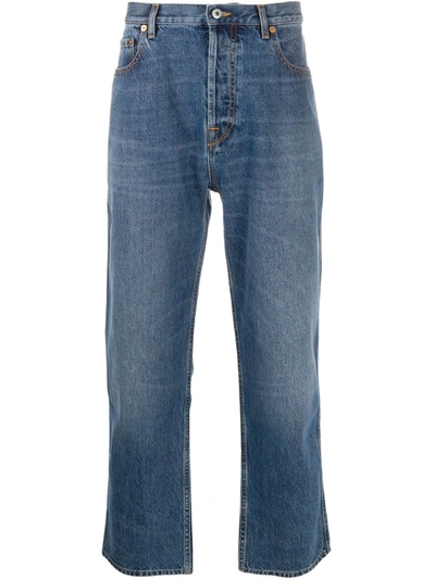 Valentino Straight-leg Cropped Jeans In Blue