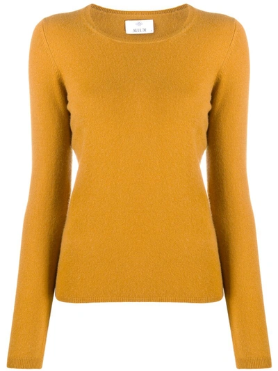 Allude Rib-trimmed Cashmere Jumper In Ocra