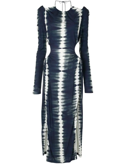 Dion Lee Tie-dye Cut-out Dress In Blue