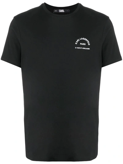 Karl Lagerfeld Branded Tape T-shirt In Black