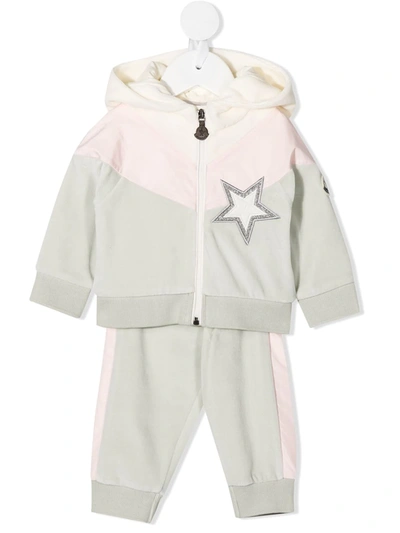 Moncler Babies' Star Patch Two-piece Tracksuit In Green