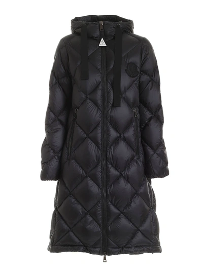 Moncler Duroc Long Parka In Black Featuring Hood