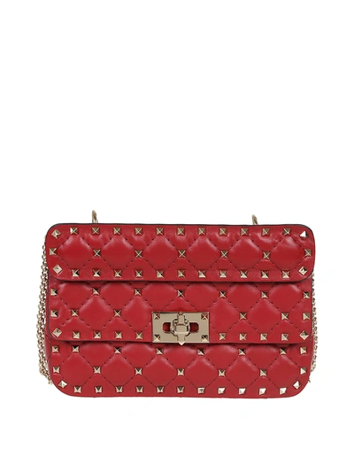 Valentino Garavani Rockstud Spike Small Bag In Red