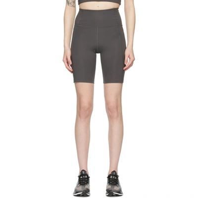 Girlfriend Collective Grey High-rise Bike Shorts In Moon