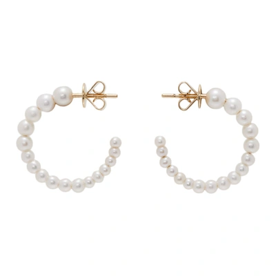 Sophie Bille Brahe Boucle Marco 14-karat Gold Pearl Hoop Earrings