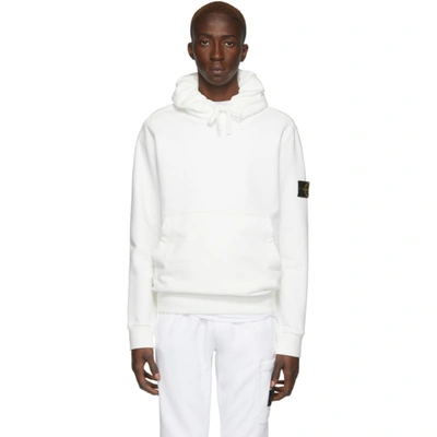 Stone Island Long Sleeve Logo Patch Hoodie In White