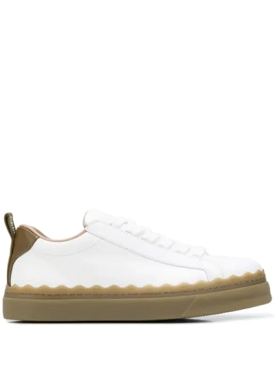 Chloé Lauren Low-top Leather Sneakers In White