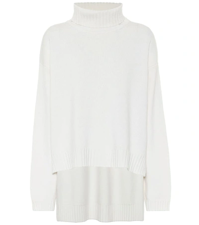 Tom Ford Asymmetric Cashmere Turtleneck Sweater In White