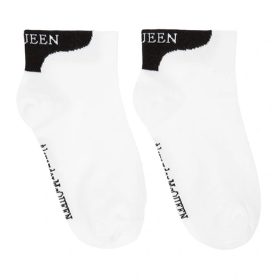 Alexander Mcqueen White & Black Logo Ankle Socks