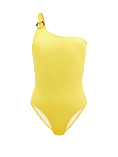 Solid & Striped The Juliana One-shoulder Swimsuit In Mustard