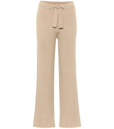 Live The Process Camel Ribbed Cotton-blend Trousers In Beige