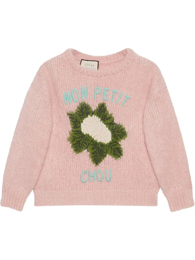 Gucci Pink Mohair Crop Cauliflower Jumper