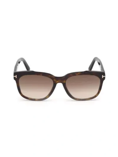 Tom Ford Women's Rhett Mirrored Square Sunglasses, 55mm In Dark Havana/brown