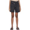 Agolde Black Denim Criss Cross Upsized Shorts