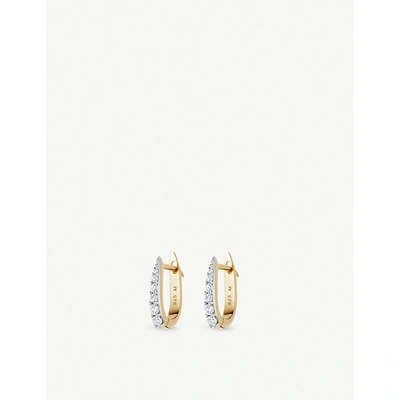 Missoma Womens Pavé Claw 18ct Gold-plated Vermeil Sterling Silver And Cubic Zircona Huggie Earrings