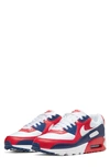 Nike Men's Air Max 90 Usa Casual Sneakers From Finish Line In White/ Obsidian/ Red